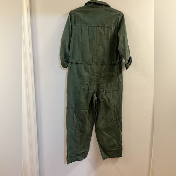16. Universal Thread™ Women's Long Sleeve Button-Front Boilersuit - Green - Picture 14 of 15